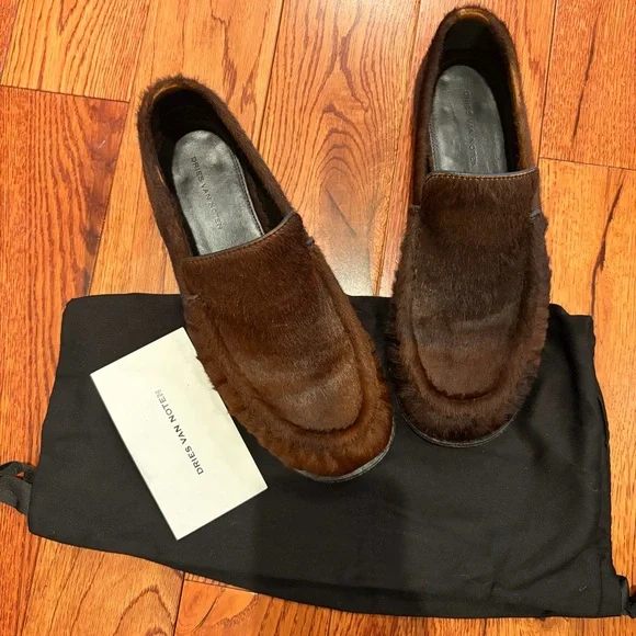 Dries Van Noten Dark Brown Haircalf Loafers - Picture 10 of 10
